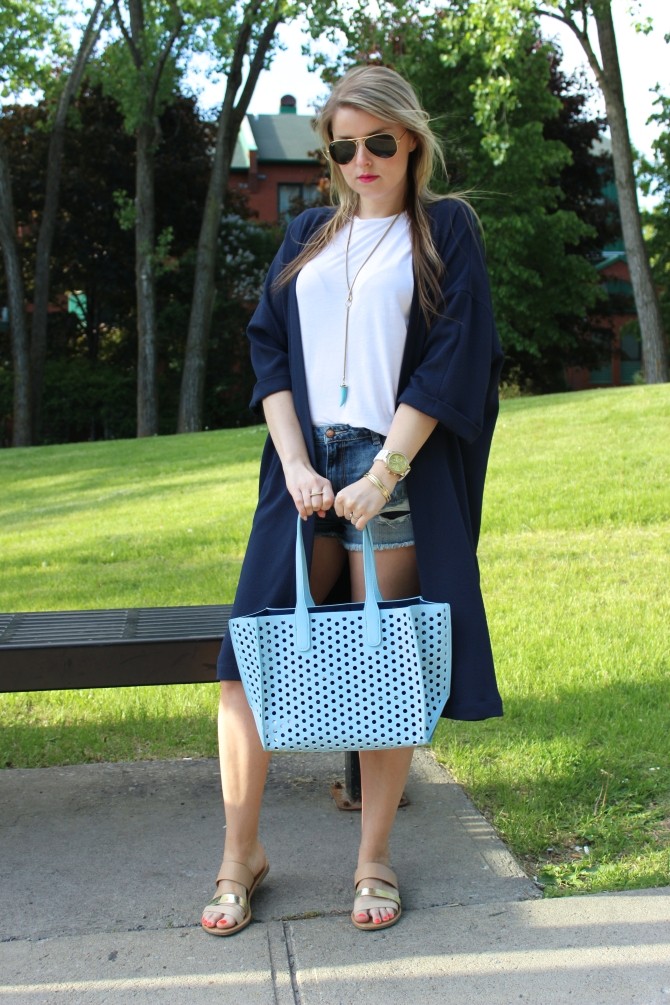 NAVY BLUE KIMONO