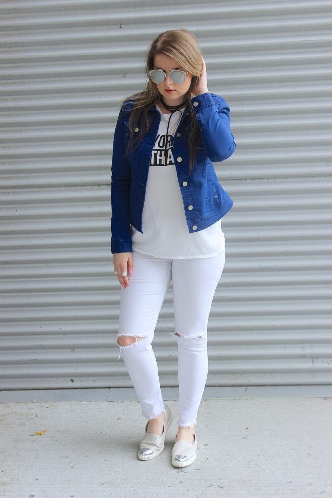 BLUE ON WHITE