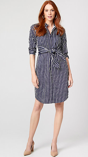 Le Chateau Stripe Cotton Poplin Dress